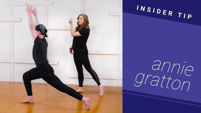 Annie Gratton teaching a jazz class with her assistant